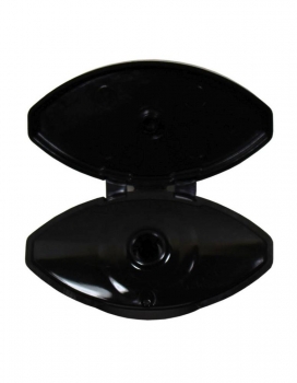FlipTop schwarz zu Kunststofflasche 50ml oval, D Öffnungen 3mm
